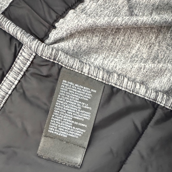 The North Face Sleeveless Hooded Puffer Vest in Black and Heather Gray - Picture 7 of 7